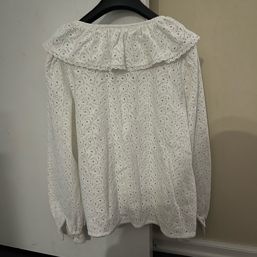 Sezane Olympe Cotton Eyelet Top FR36 US4 - Picture 4 of 10